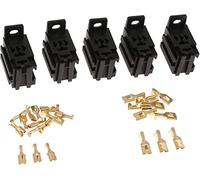 Relay 5 Pcs/Set Car Auto 40A Bracket Terminal Case Holder Base 4 Pin Socket with for Boat Yacht Automotive
