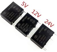 Relay 5PCS HF46F Relays 5A 4Pin HF46F-5-HS1 HF46F-12-HS1 HF46F-24-HS1 Power A Normally Open 5 12 24 VDC 250VAC(HF46F-24-HS1)
