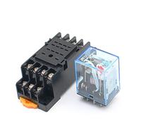 Relay 5PCS time MY4 12V 24V 110V / 220V Coil 5A 4NO 4NC Green LED Indicator Power DIN Rail 14 Pin with Socket Base(Dc,6V)