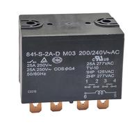 Relay 841-S-1A-D 200/240VAC/25A 277VAC 6 Pin Multi-Use Relay with Dust Cover DPDM