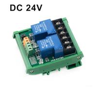 Relay Board for DIN Rail 2 Channel 51224V with Electromagnetic Relay and Input Wiring Screw Terminals (24v)