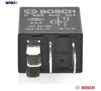 Bosch Automotive 0986AH0304 Micro Relay 12V 20A 5 Terminals IP5K4 Temperature Resistance -40°C to 85°C