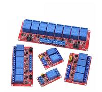 Relay Module 1 2 4 6 8 Channel 5V 12V Board Shield with Optocoupler Support High and Low Level Trigger for Arduino(12v 8 Channel Red)