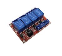 Relay Module 4 Way Channel 5V 12V 24V Board Shield with Optocoupler Isolation Support High and Low Level Trigger for Arduino 1Pcs(Onecolor)
