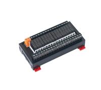 Relay module control board PLC amplifier DIN rail pluggable relay 4/6/8/10/12/16 channel 5V/12V/24V NPN/PNP compatible(24V DC,SK1610)