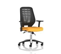 Relay Operator Chair Black Back Senna Yellow Height Adjustable Arms