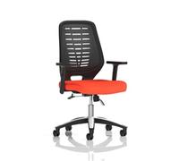 Relay Operator Chair Black Back Tabasco Orange Height Adjustable Arms