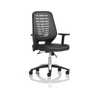 Relay Operator Chair Leather Seat Silver Back Height Adjustable Arms