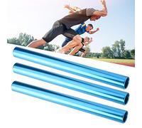 Relay Race Baton, 3 Pcs Track and Field Relay Baton Sports Relay Race Baton Track and Field Sprint Match Batons(blue)