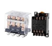 Relay Solenoid Motorbike 2PCS Relay With Socket Base AC 220V DC 12V 24V For HH52P HH53P HH54P HH62P HH63P HH64P Starter Solenoid Relay