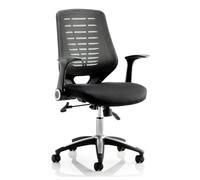 relay task black back office chair with airmesh black seat