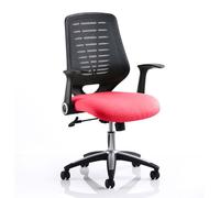 relay task black back office chair with bergamot cherry seat