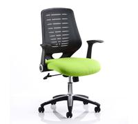 relay task black back office chair with myrrh green seat