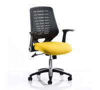 relay task black back office chair with senna yellow seat