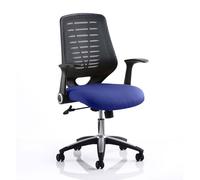 relay task black back office chair with stevia blue seat
