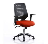 relay task black back office chair with tabasco red seat