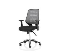 Relay Task Operator Chair Airmesh Seat Silver Back With Height Adjustable Arms KC0286