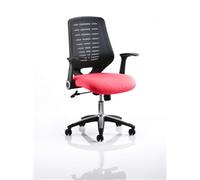 Relay Task Operator Chair Bespoke Colour Black Back Bergamot Cherry With Folding Arms