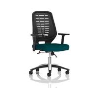 Relay Task Operator Chair Black Back With Height Adjustable Arms Bespoke Colour Maringa Teal