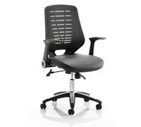 Relay Chair Leather Seat Black Back With Arms OP000117