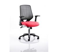 Relay Task Operator Chair Bespoke Colour Silver Back Bergamot Cherry With Folding Arms