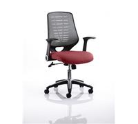 Relay Task Operator Chair Chilli Colour Silver Back With Ar