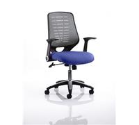 Relay Task Operator Chair Bespoke Colour Silver Back Stevia Blue With Folding Arms