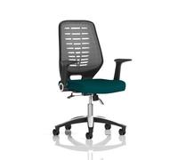 Relay Task Operator Chair Silver Back With Folding Arms Bespoke Colour Maringa Teal