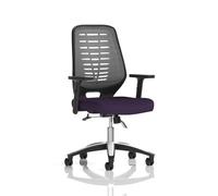 Relay Task Operator Chair Silver Back With Height Adjustable Arms Bespoke Colour Tansy Purple