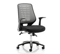 relay task silver back office chair with airmesh black seat