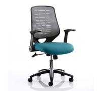 relay task silver back office chair with maringa teal seat