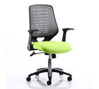 relay task silver back office chair with myrrh green seat