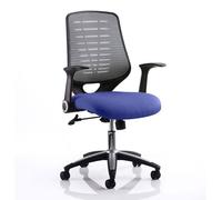 relay task silver back office chair with stevia blue seat