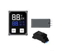 Relay Timer with Dual LCD Readout for Simultaneous Display of Set Time and Operational Status Power-On Delay Mode and 250VAC 5A Contact Rating (H3Y-4 with base)