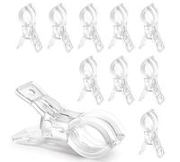 RELBRO Balloon Arch Spring Clamps, 3.5 Inch Large Plastic Clips for Balloon Arch Backdrop Craft Decoration, Invisible Design, Clear, 10 Pcs