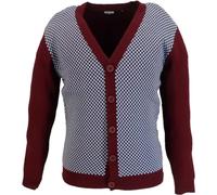 Relco Men`s Checkerboard Cardigan (UK, Alpha, M, Regular, Regular, Navy/Sky)
