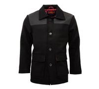 Relco Mens Donkey Jacket with Faux Leather Shoulder Patches Black M