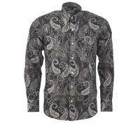 Relco Mens Paisley Shirts (UK, Alpha, M, Regular, Regular, Black)
