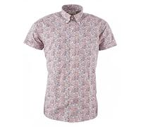 Relco Mens Paisley Short Sleeved Shirts (Red/Blue) Size Large
