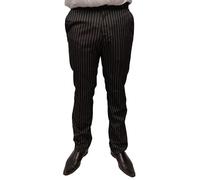 Relco Mens Pinstripe Sta-Press 70s Mod Trousers Size 38 Black