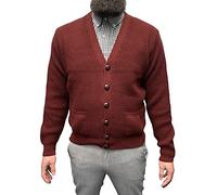 Relco Mens Waffle Knit Cardigan (Medium, Wine)