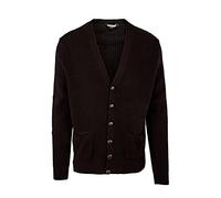 Relco Mens Waffle Knit Retro 60s Button Cardigan Black M