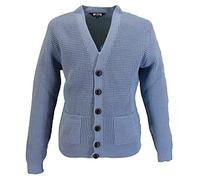 Relco Mens Waffle Knit V Neck Long Sleeved Cardigan (Size X Large, Sky)