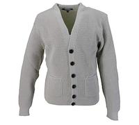 Relco Skinhead Mod Waffle Knit Long Sleeve V Neck Cardigan (Large, Stone)