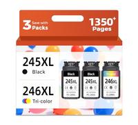 Relcolor Compatible Ink Cartridge Replacement for Canon 245XL 246XL (Black Color 3 Pack) 245 246 XL PG245 CL246 MX490 MG2522 MX492 TR4520 TR4500 MG2520 TS3300 TS3322 MG2525 TR4522 TS3100 TS3122 TS3320