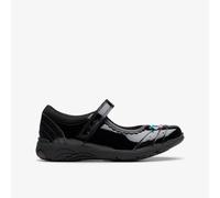 Clarks Girls Relda Spark K. Oxford Flat, Black Pat, 2.5 UK