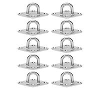 RELDAXSBH 10Pcs 316 Stainless Steel Eye Plate, Heavy Duty Suspension Pad Eye Hook, Marine Grade Fixed Buckle for Hammock Shade Sail, Indoor Outdoor Mounting on Wall Ceiling Tree (6mm)