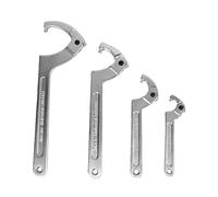 RELDAXSBH 4PCS Adjustable Pin Wrench Tool Set, Universal Spanner Wrench for Collars and Bearings, Chrome Finish Strong Strength Alloy Steel with Hanging Rings, 3/4in - 6 7/10in (19-170mm)