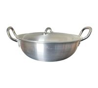 Reldor Aluminium 33 cm Kadai Wok with Lid & Handle | Deep Kadhai with Heavy Base for Cooking | Gas Compatible Cookware | Even Heat Distribution | Easy to Clean | Deep Frying Pan