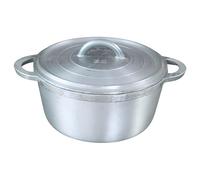 Reldor Dutch Pot - Cast Aluminium Caribbean Cooking Pot with Lid - Traditional Flat Bottom for Stews, Curry, Rice & Peas, Heavy Duty Cookware, 24 cm